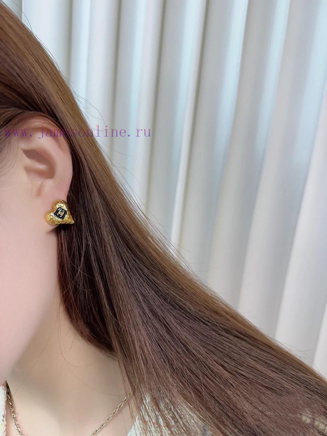 Code E2403Chanel Earrings Hot Selling Item Hits New Consensus ZpCHAN 23K Black Enamel Lava Hear zvkd6ii9 - Image 9