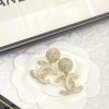 Code E2413Chanel Earrings Sell Well And Become NewCHAN 23 Light Gold Enamel Water Diamond Doubl hfkafoif