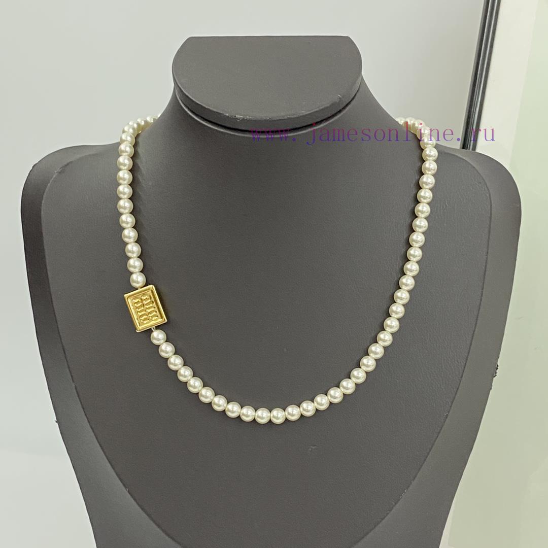 Today's New Code N836MiuMiu Necklace Hot Selling Item Hits New MarketMiumiu Small Square Logo P jb0tbrdp - Image 2