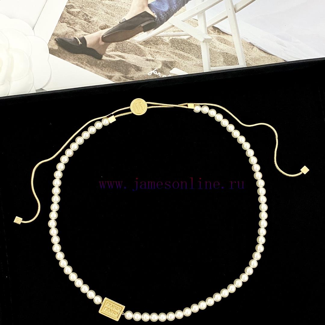 Today's New Code N836MiuMiu Necklace Hot Selling Item Hits New MarketMiumiu Small Square Logo P jb0tbrdp - Image 3