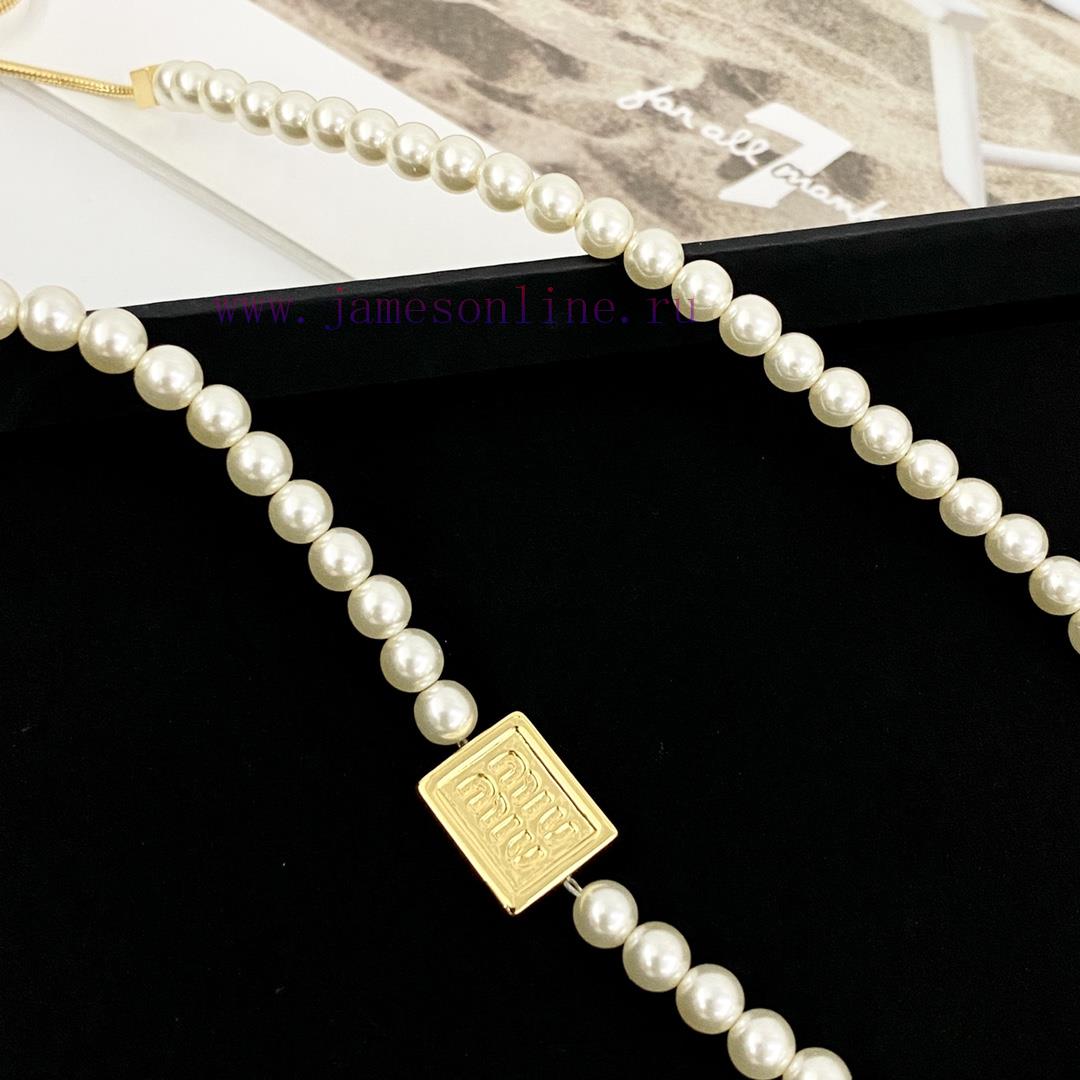 Today's New Code N836MiuMiu Necklace Hot Selling Item Hits New MarketMiumiu Small Square Logo P jb0tbrdp - Image 4