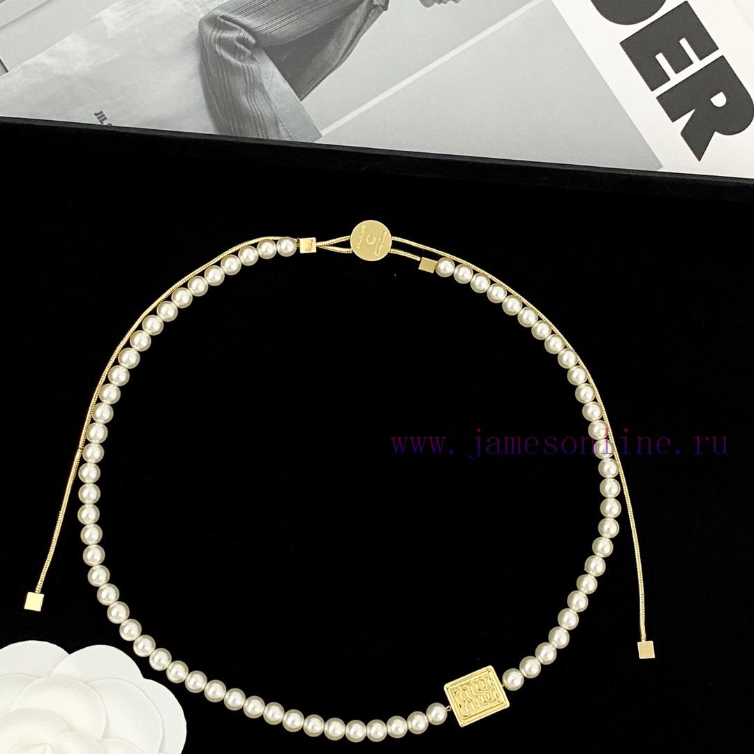 Today's New Code N836MiuMiu Necklace Hot Selling Item Hits New MarketMiumiu Small Square Logo P jb0tbrdp - Image 7