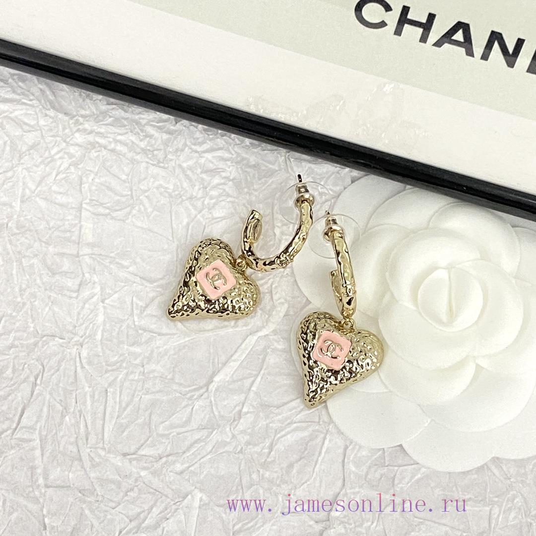 Code E5390Chanel Earrings Hot Selling Item Hits New Consensus ZpCHAN 23K Pink Enamel Lava Heart jub7chuw