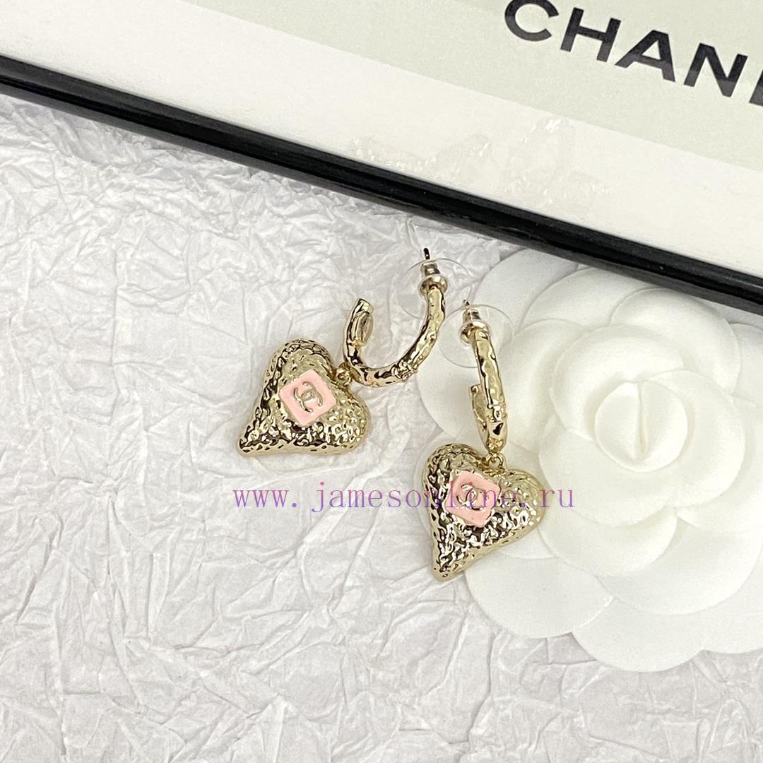 Code E5390Chanel Earrings Hot Selling Item Hits New Consensus ZpCHAN 23K Pink Enamel Lava Heart jub7chuw - Image 2