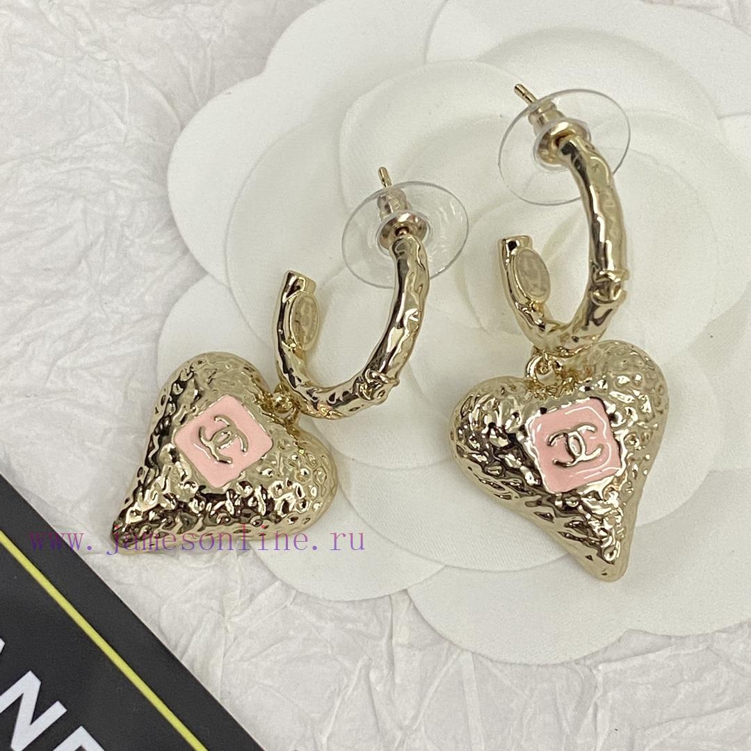 Code E5390Chanel Earrings Hot Selling Item Hits New Consensus ZpCHAN 23K Pink Enamel Lava Heart jub7chuw - Image 5