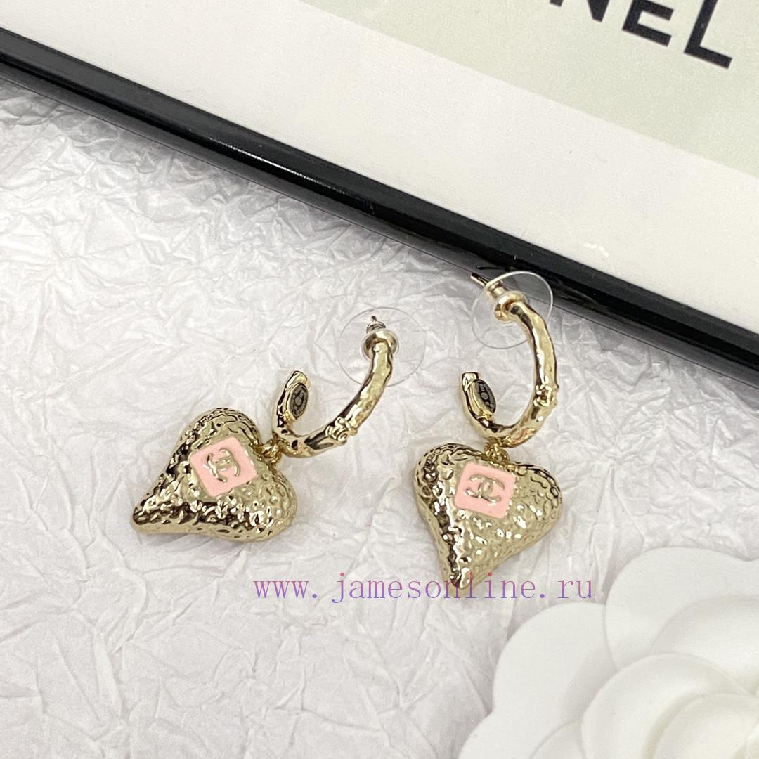 Code E5390Chanel Earrings Hot Selling Item Hits New Consensus ZpCHAN 23K Pink Enamel Lava Heart jub7chuw - Image 7