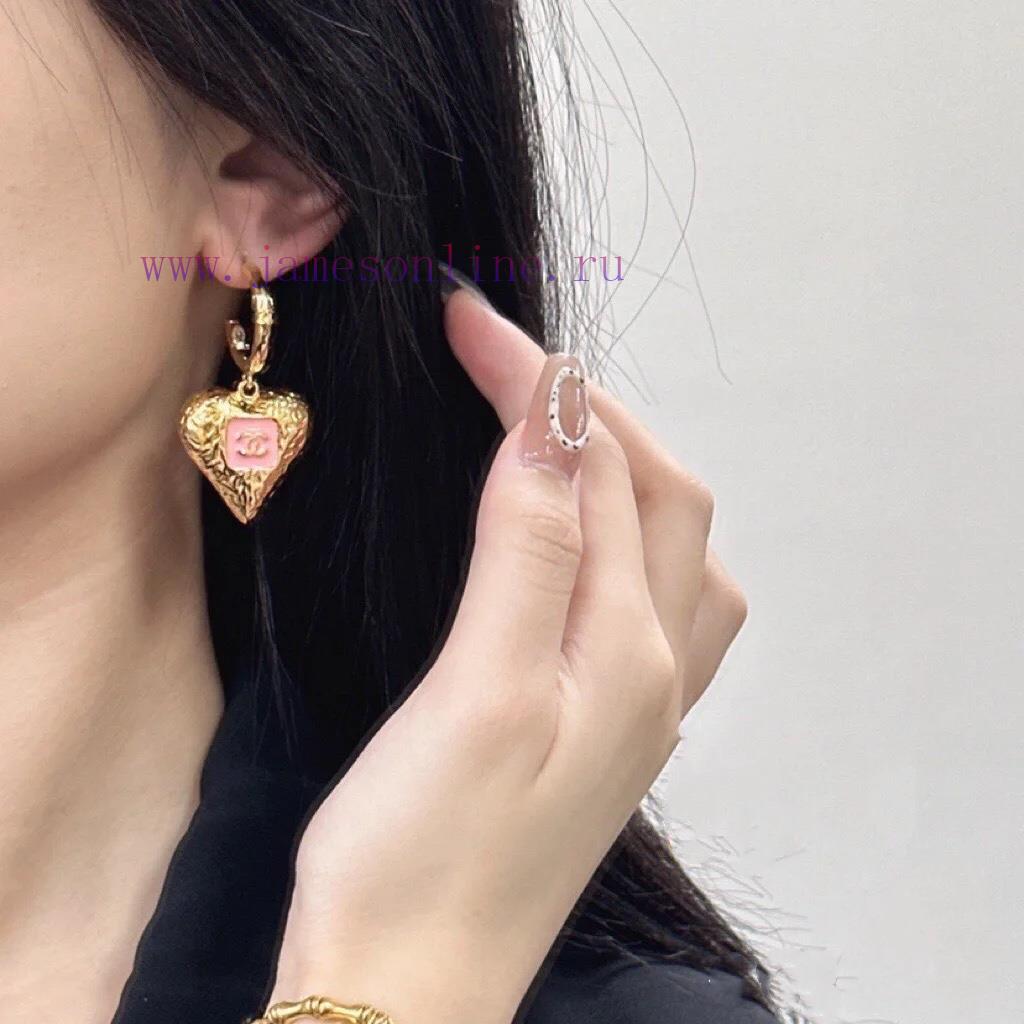 Code E5390Chanel Earrings Hot Selling Item Hits New Consensus ZpCHAN 23K Pink Enamel Lava Heart jub7chuw - Image 10