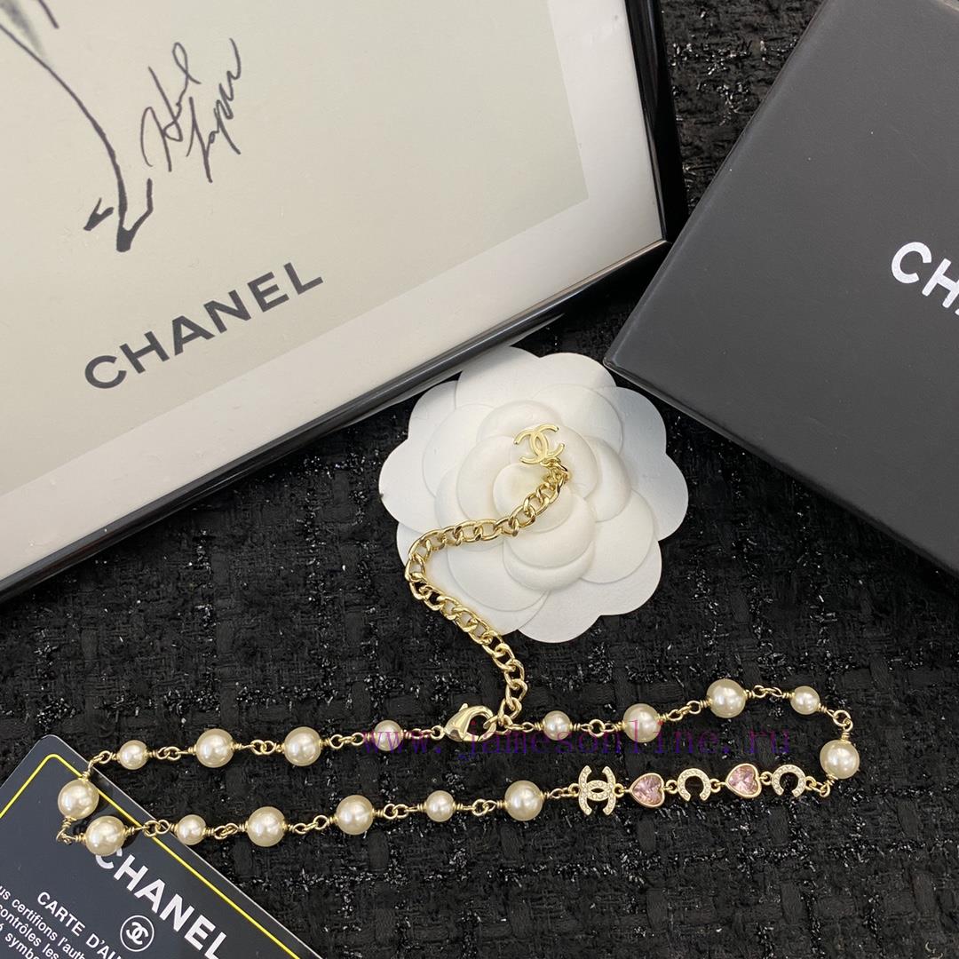 Code N537Chanel Necklace Hot Selling Item Hits New MarketCHANEL Pink Love Letter Pearl Chocker up5ytv46 - Image 3