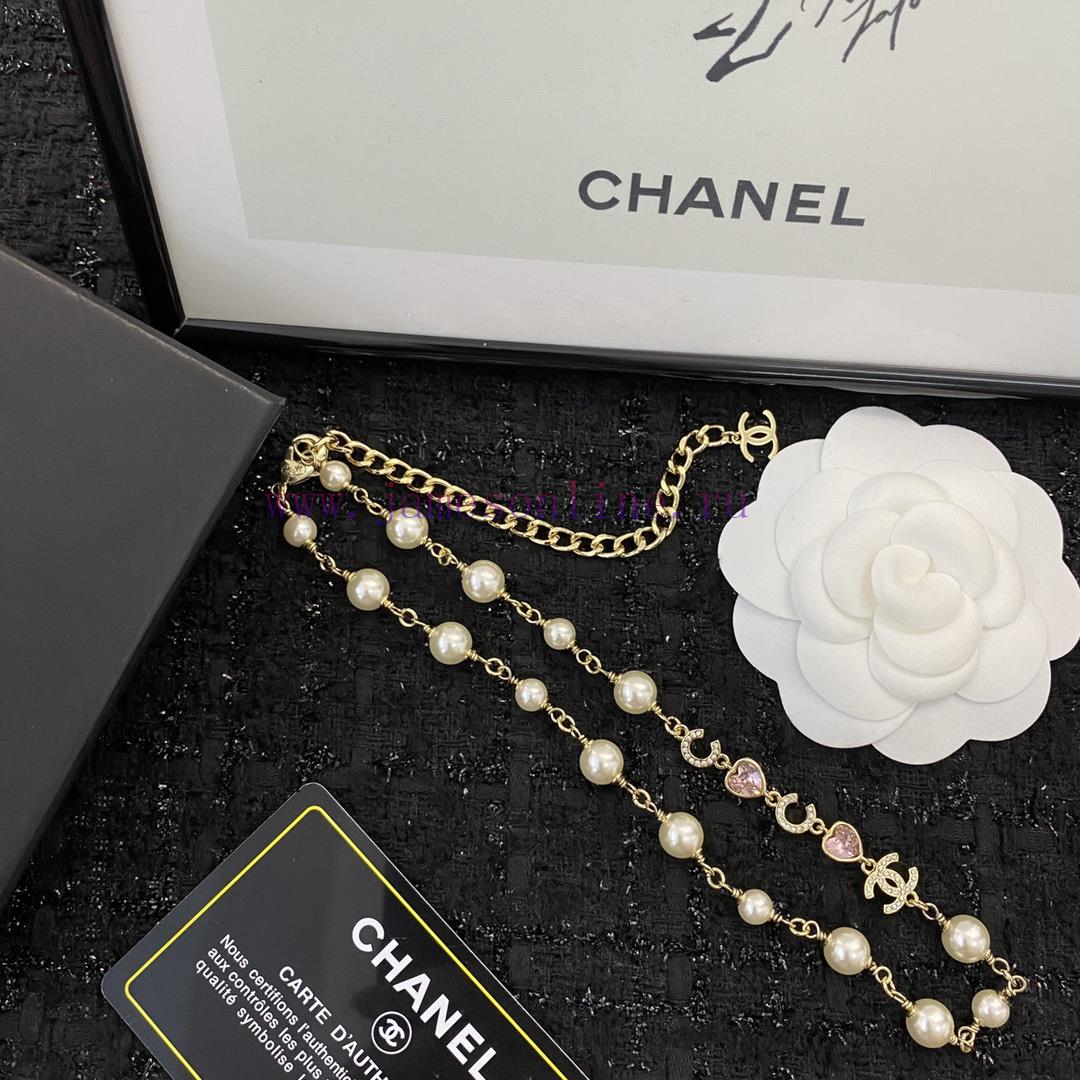 Code N537Chanel Necklace Hot Selling Item Hits New MarketCHANEL Pink Love Letter Pearl Chocker up5ytv46 - Image 9