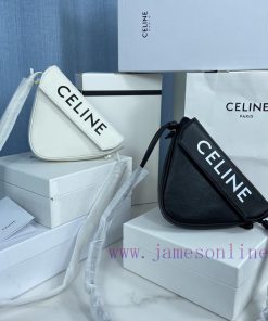 Loewe Bags 𝐂𝐞𝐥𝐢𝐧𝐞 Logo Printed Triangular Handbag Bag Triangle Bag Size 21 X 15 X 4cm Coated Canvas Calf L qnh7j384