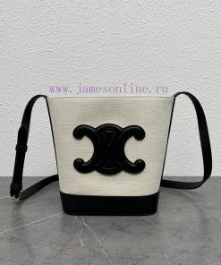 Loewe Bags CELINE 2022 Spring/Summer New CUIR Bucket Features A Three-dimensional Arc De Triomphe Logo For 2cead3yc