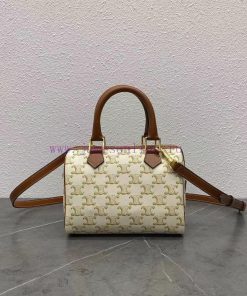 Loewe Bags CE Small Size Logo Print Cowhide Boston Bag TRIOMPHE CANVAS Logo Print Small Size Not Too Big O rafnpr6y