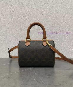 Loewe Bags CE Small Size Logo Print Cowhide Boston Bag TRIOMPHE CANVAS Logo Print Small Size Not Too Big O 0urj13sb