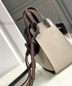 Loewe Bags LoeweMini Hammock Dw Bag Is A Mini Cowhide Leather And Linen Drawstring Bag With Soft Side Draw lkax30nd