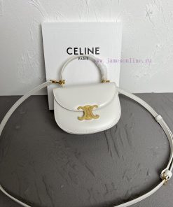 Loewe Bags CELINE-23 Early Spring New Product Mini Besace Smooth Cowhide Triumphal Arch BagLISA Arc De Tri lib27szn