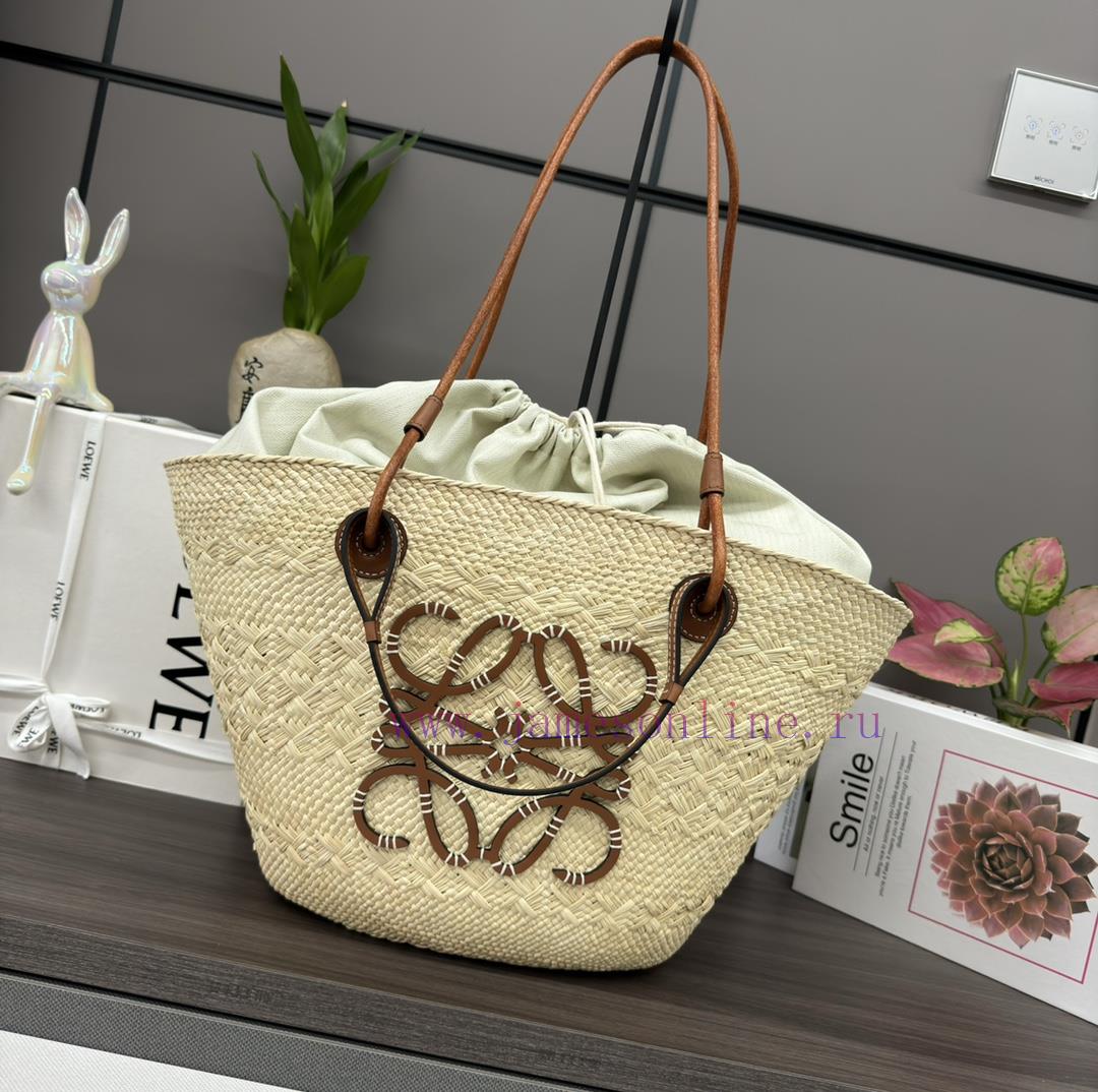 Loewe Bags .LO℮w℮ 🧺 Iraka Palm Fiber And Cow Leather Anagram Basket Handbag * A Traditional Basket Handbag 07kqypoi - Image 2
