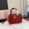 MiuMiu Bags New Arcadia Matelasse Sheep Leather Small (19cm) Bowling Handbag/Crossbody Bag - Big Red Sheeps n3zro3wt