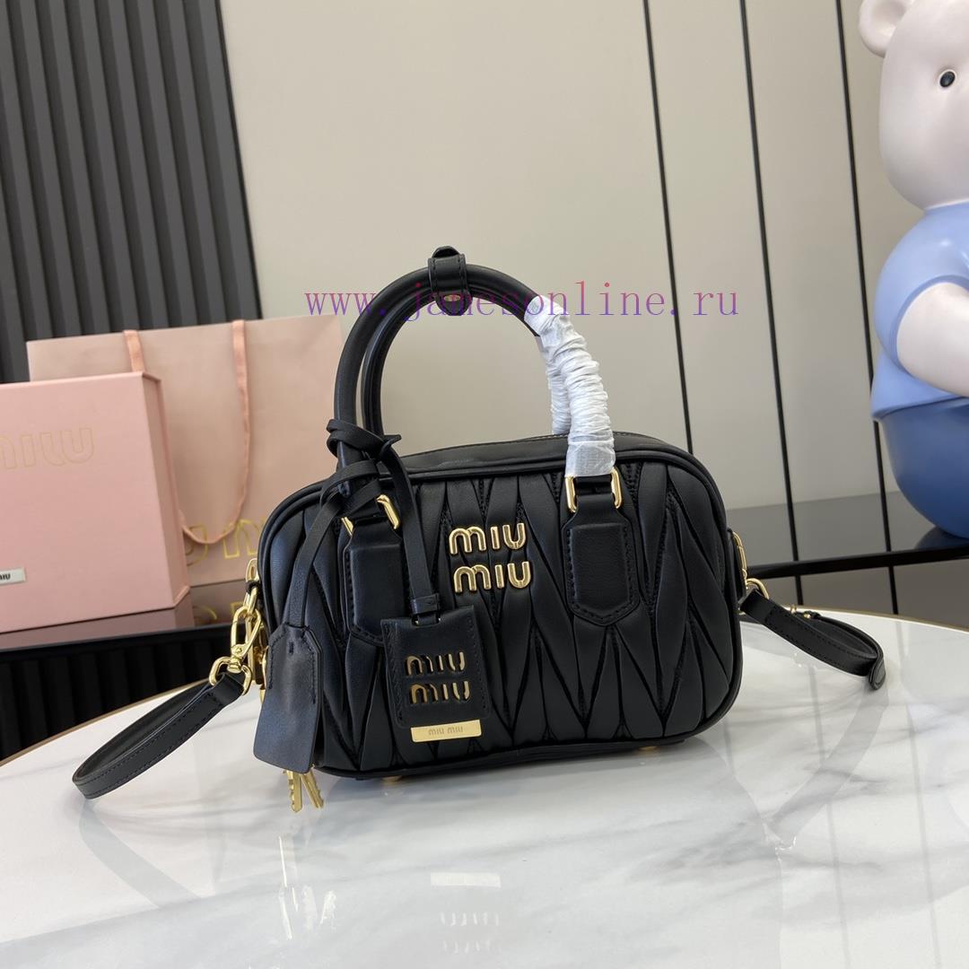 MiuMiu Bags New Arcadia Matelasse Sheep Leather Small (19cm) Bowling Handbag/Crossbody Bag~Gram SheepskinTh m27ww556 - Image 2