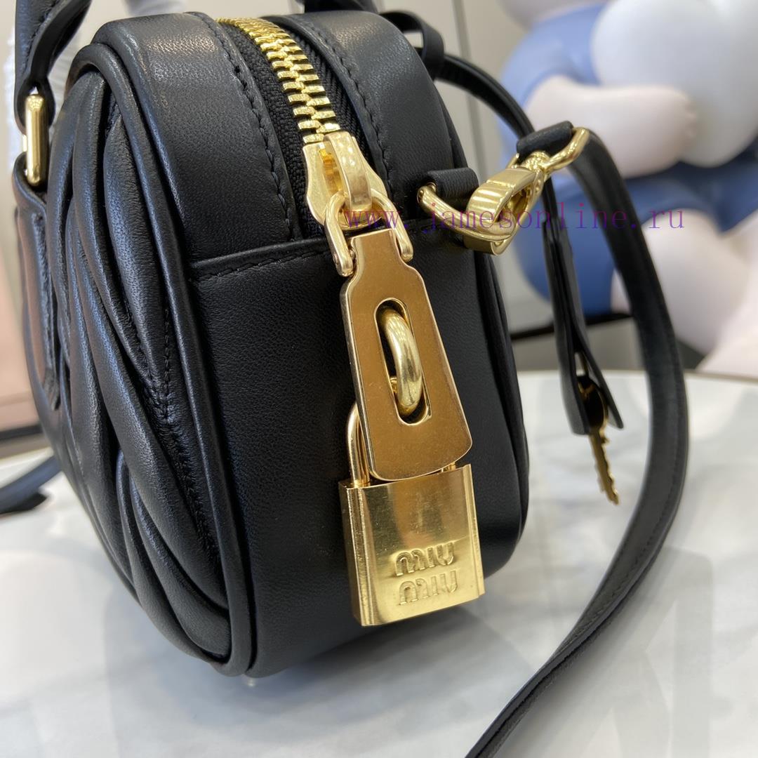MiuMiu Bags New Arcadia Matelasse Sheep Leather Small (19cm) Bowling Handbag/Crossbody Bag~Gram SheepskinTh m27ww556 - Image 7