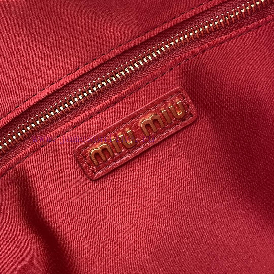 MiuMiu Bags New Arcadia Matelasse Sheep Leather Medium Bowling Handbag/Crossbody Bag - Large Red SheepskinT 5c1k1t7v - Image 10