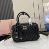 MiuMiu Bags New Arcadia Matelasse Sheep Leather Medium Bowling Handbag/Crossbody Bag - Black SheepskinThis 9rj4r60c
