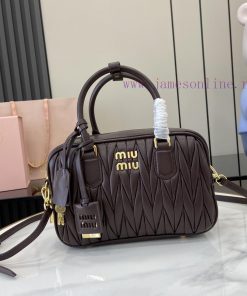 MiuMiu Bags New Arcadia Matelasse Sheep Leather Medium Bowling Handbag/Crossbody Bag With Full Factory Pack 1ezl2vnn