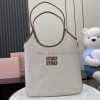 MiuMiu Bags New Miu Women's IVY Canvas Shoulder Bag With Complete Original PackagingThis Classic Tote Bag I jfgmrvrd