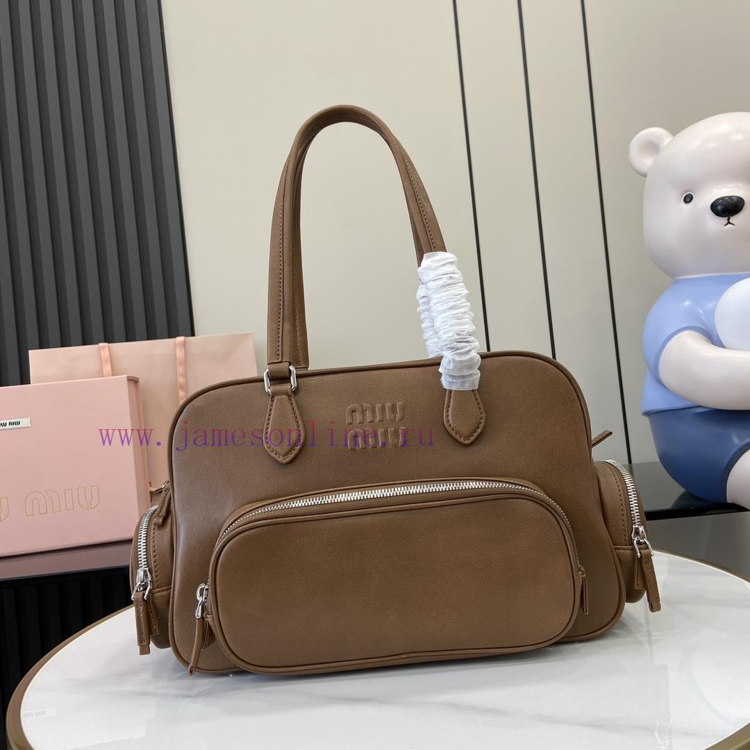 MiuMiu Bags New Adventure Nappa Sheepskin Handbag/shoulder Bag With Full Original Packaging - BrownThis Han fakn5qhi