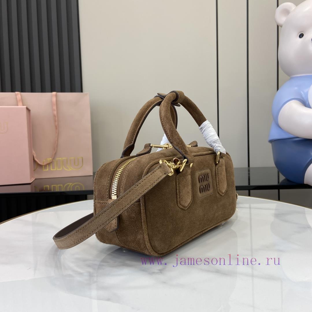 MiuMiu Bags New Arcadia Suede Cowhide Small Size (22cm) Bowling/crossbody Bag With Full Original Packaging nn86ibof - Image 3