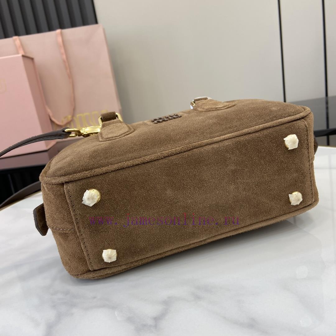 MiuMiu Bags New Arcadia Suede Cowhide Small Size (22cm) Bowling/crossbody Bag With Full Original Packaging nn86ibof - Image 5