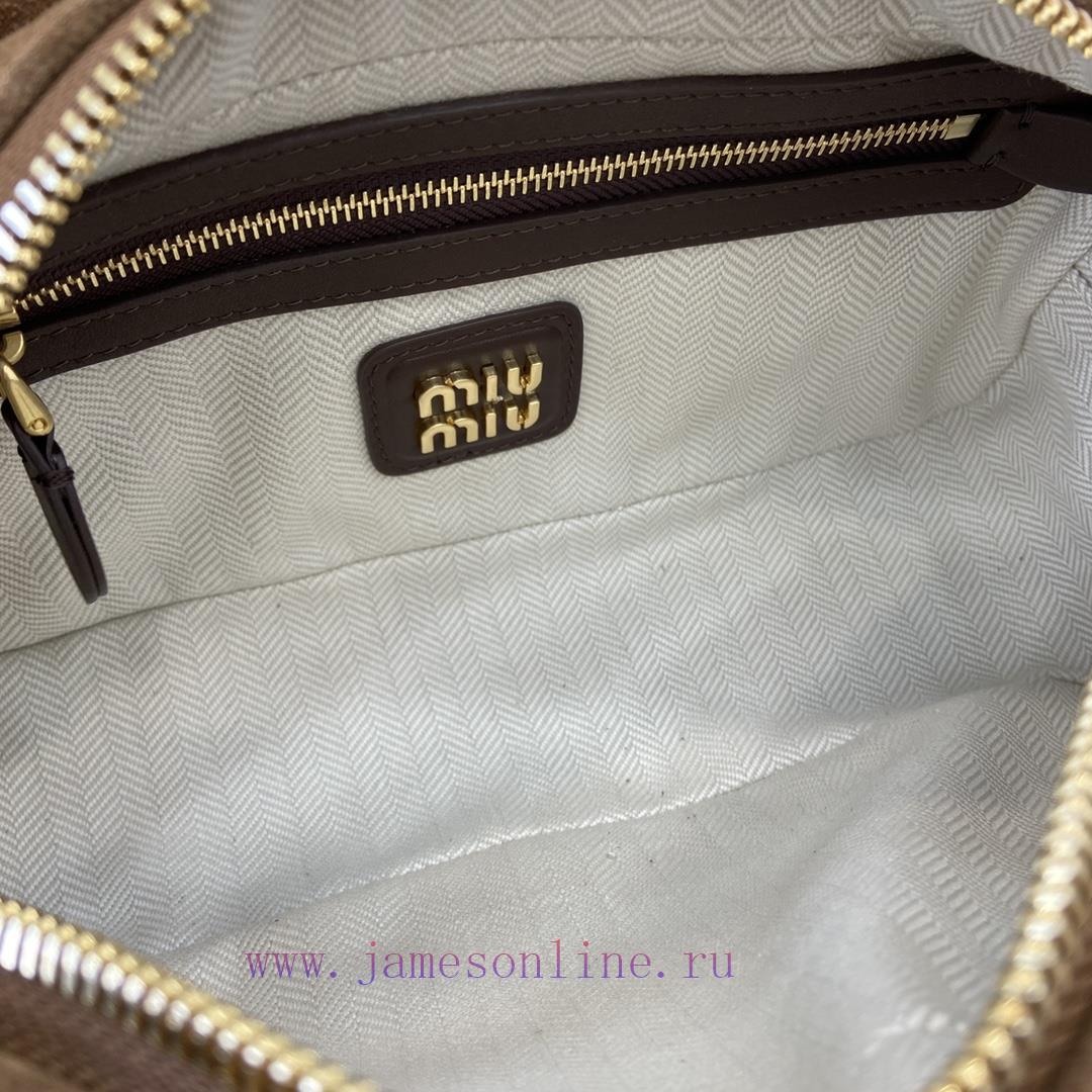 MiuMiu Bags New Arcadia Suede Cowhide Small Size (22cm) Bowling/crossbody Bag With Full Original Packaging nn86ibof - Image 10