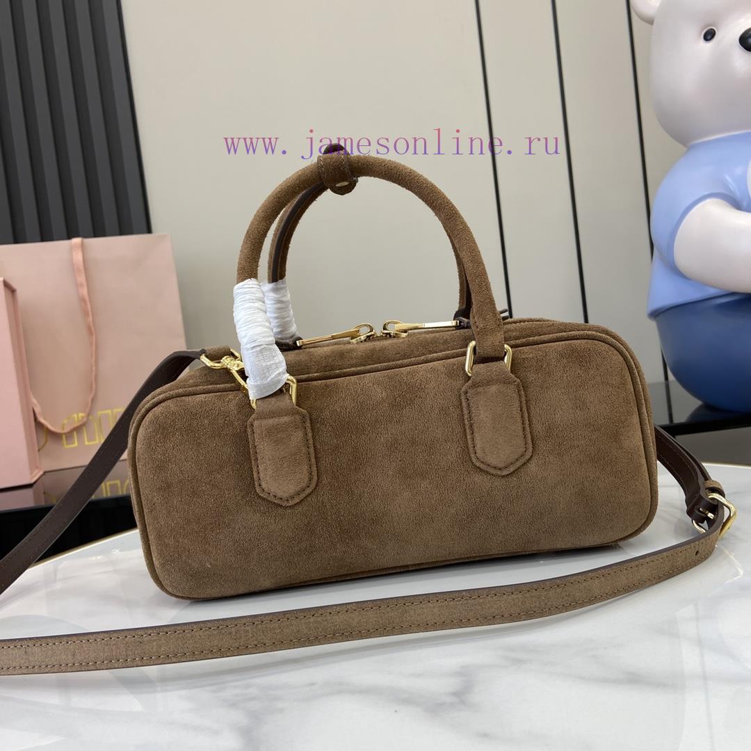 MiuMiu Bags New Arcadia Suede Cowhide Medium Size (27cm) Bowling/crossbody Bag With Full Original Packaging 475159w4 - Image 4