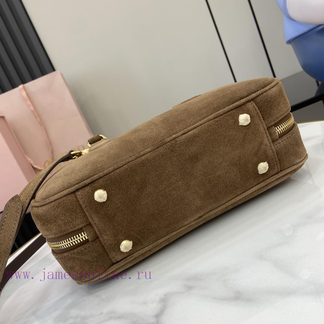 MiuMiu Bags New Arcadia Suede Cowhide Medium Size (27cm) Bowling/crossbody Bag With Full Original Packaging 475159w4 - Image 5