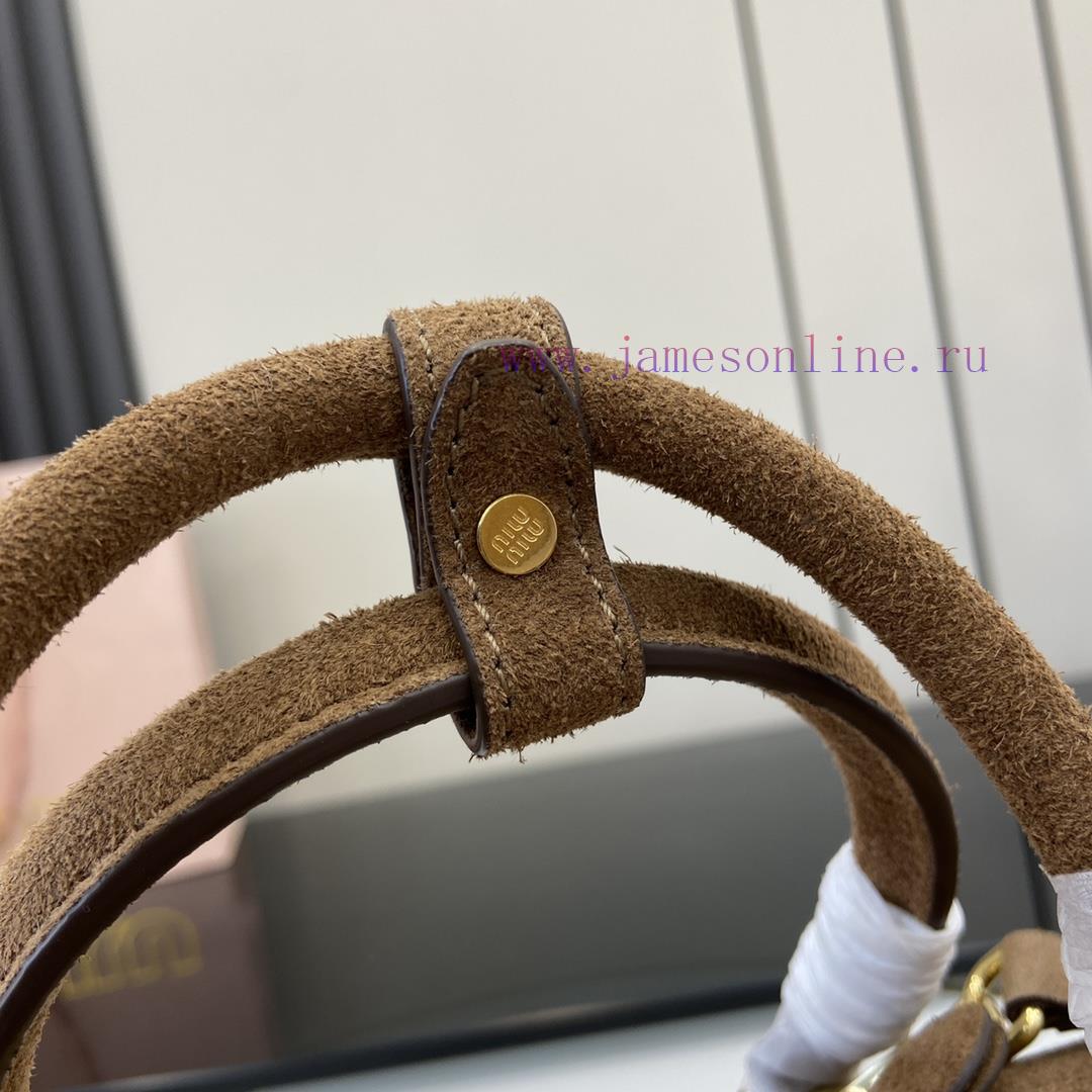 MiuMiu Bags New Arcadia Suede Cowhide Medium Size (27cm) Bowling/crossbody Bag With Full Original Packaging 475159w4 - Image 9