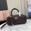 MiuMiu Bags New Arcadia Matelasse Sheep Leather Medium 27cm Bowling Handbag/Crossbody Bag~Sheehan Wood Shee by5r8srg
