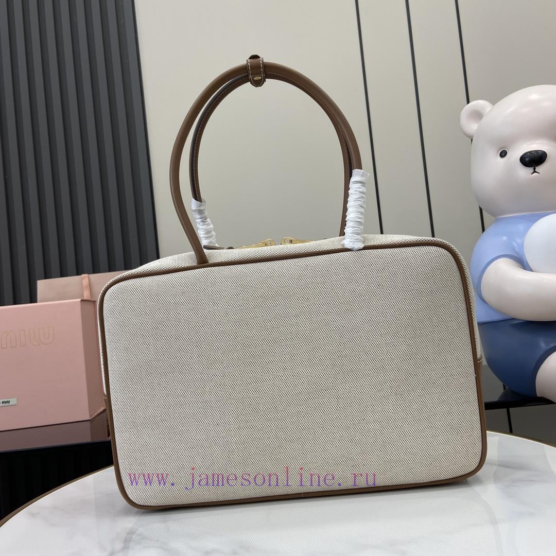 MiuMiu Bags The New MIU MIU Original Canvas With Caramel Brown Briefcase Combines Fashion And Classic And T kdu9q4sc - Image 4