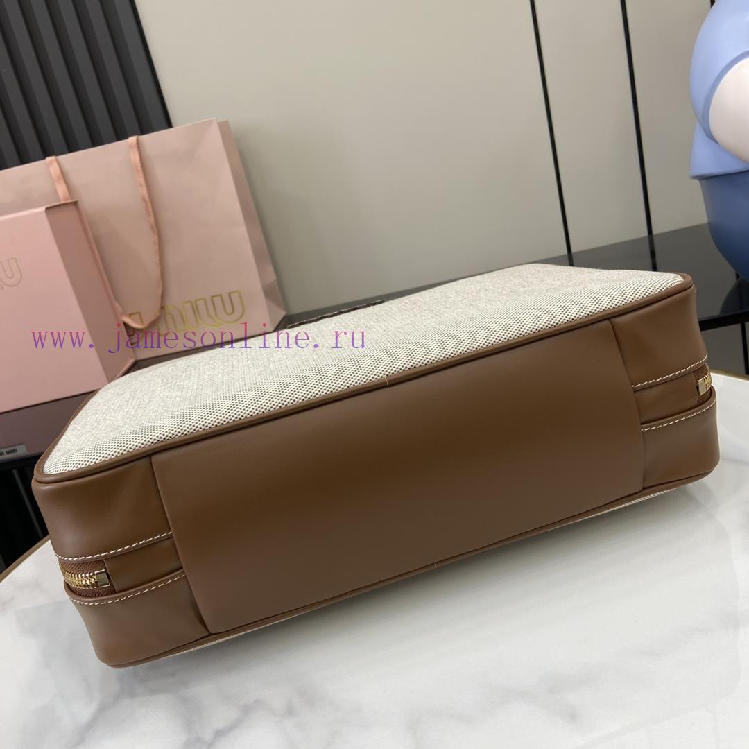 MiuMiu Bags The New MIU MIU Original Canvas With Caramel Brown Briefcase Combines Fashion And Classic And T kdu9q4sc - Image 5