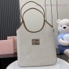 MiuMiu Bags New Miu Women's IVY Canvas Shoulder Bag With Complete Original PackagingThis Classic Tote Bag I ujcpykvu