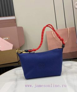 MiuMiu Bags Miu's New Canvas Lunch Box Bag "Canvas Blue" Comes With A Full Set Of Original Packaging. It Is uqf2961b