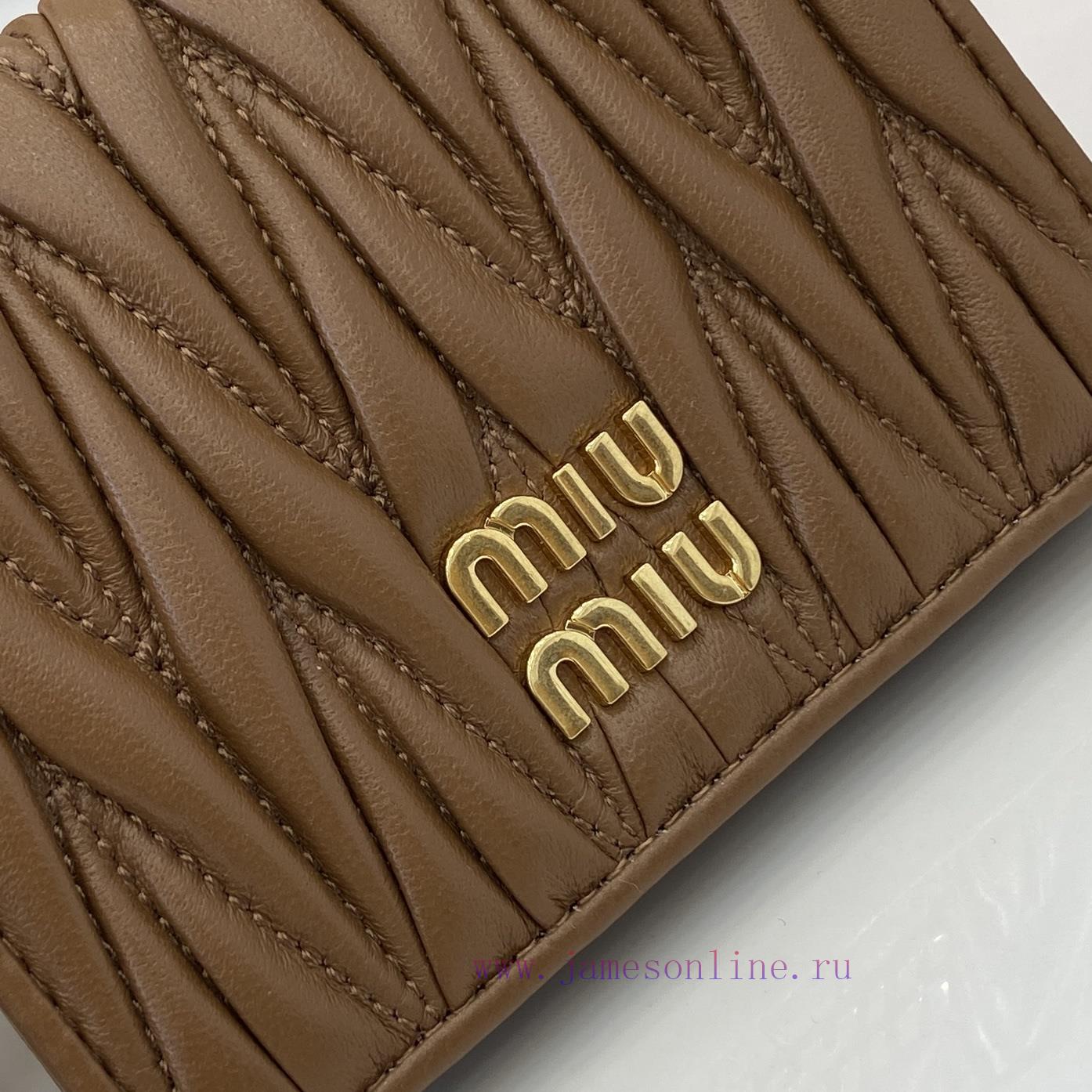MiuMiu Bags Equipped With A Complete Set Of Original Packaging The New Pocket Wallet Is Made Of Imported To ilmexw7e - Image 6