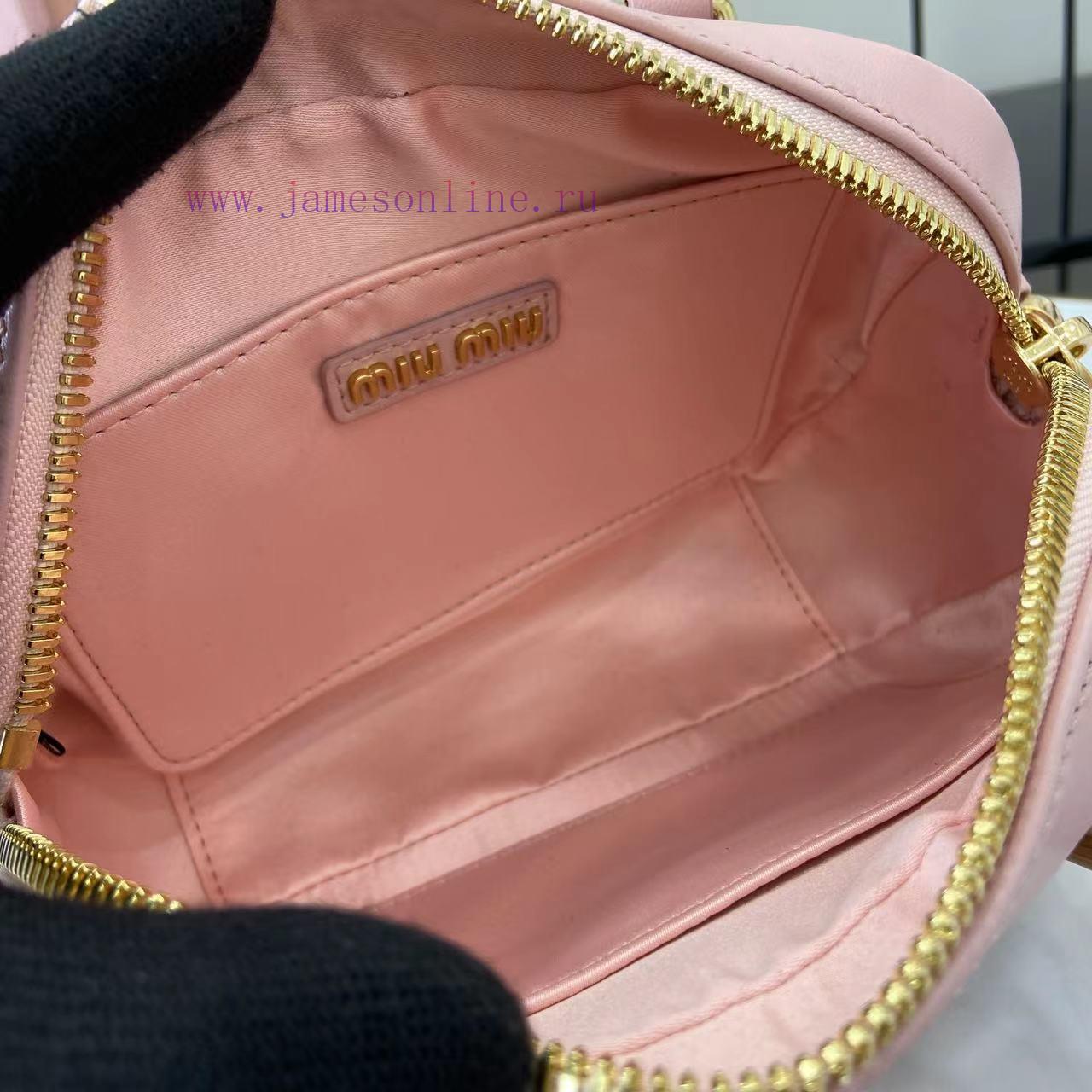 MiuMiu Bags New Arcadia Matelasse Sheep Leather Small (19cm) Bowling Handbag/Crossbody Bag~Light Pink Sheep phjkec4p - Image 9