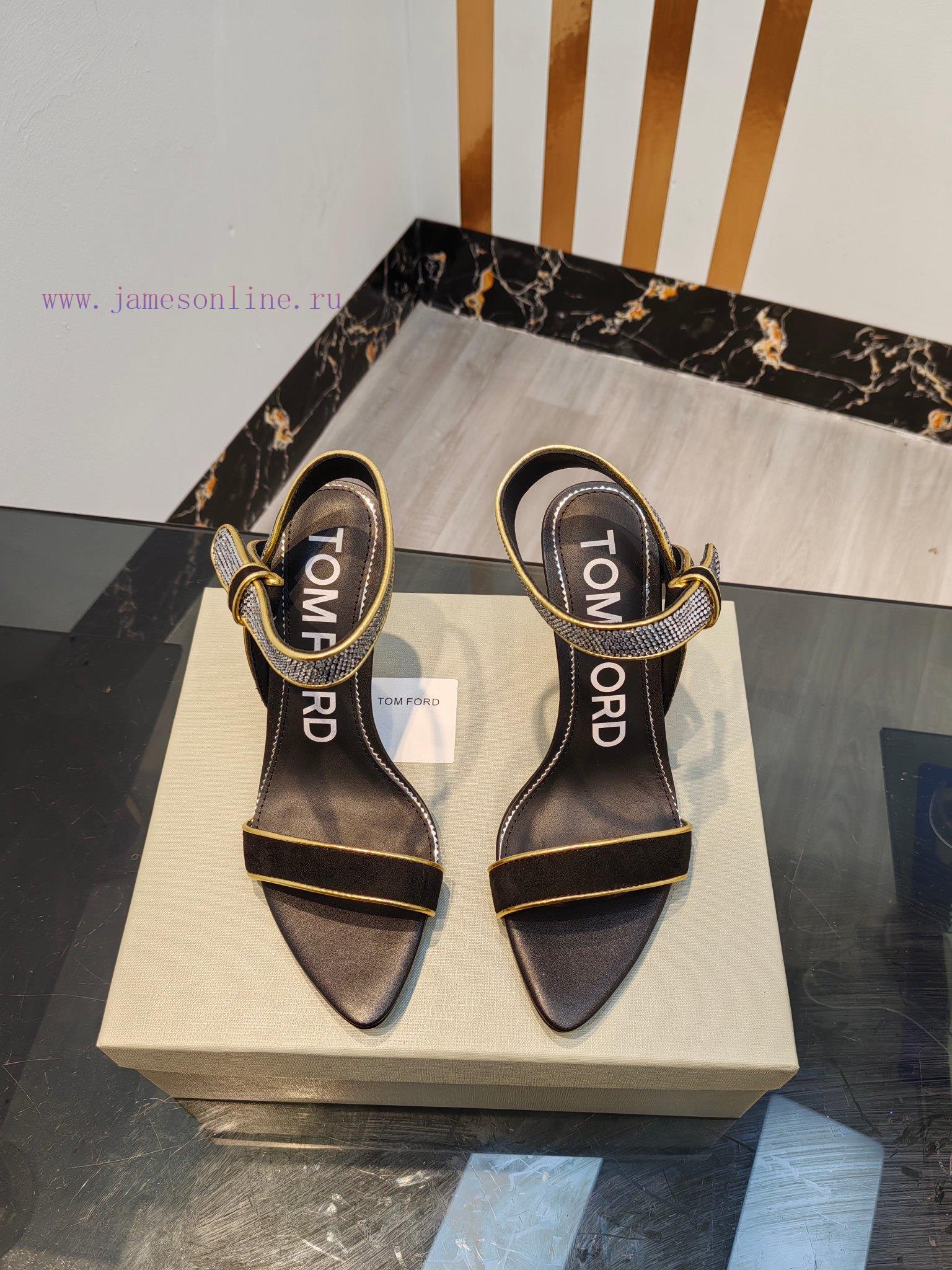 TOM FORD Top High Heel Hollow SandalsImported Yangjing Shoe Upper With Czech DiamondsFoot Pad S fg7sgatv