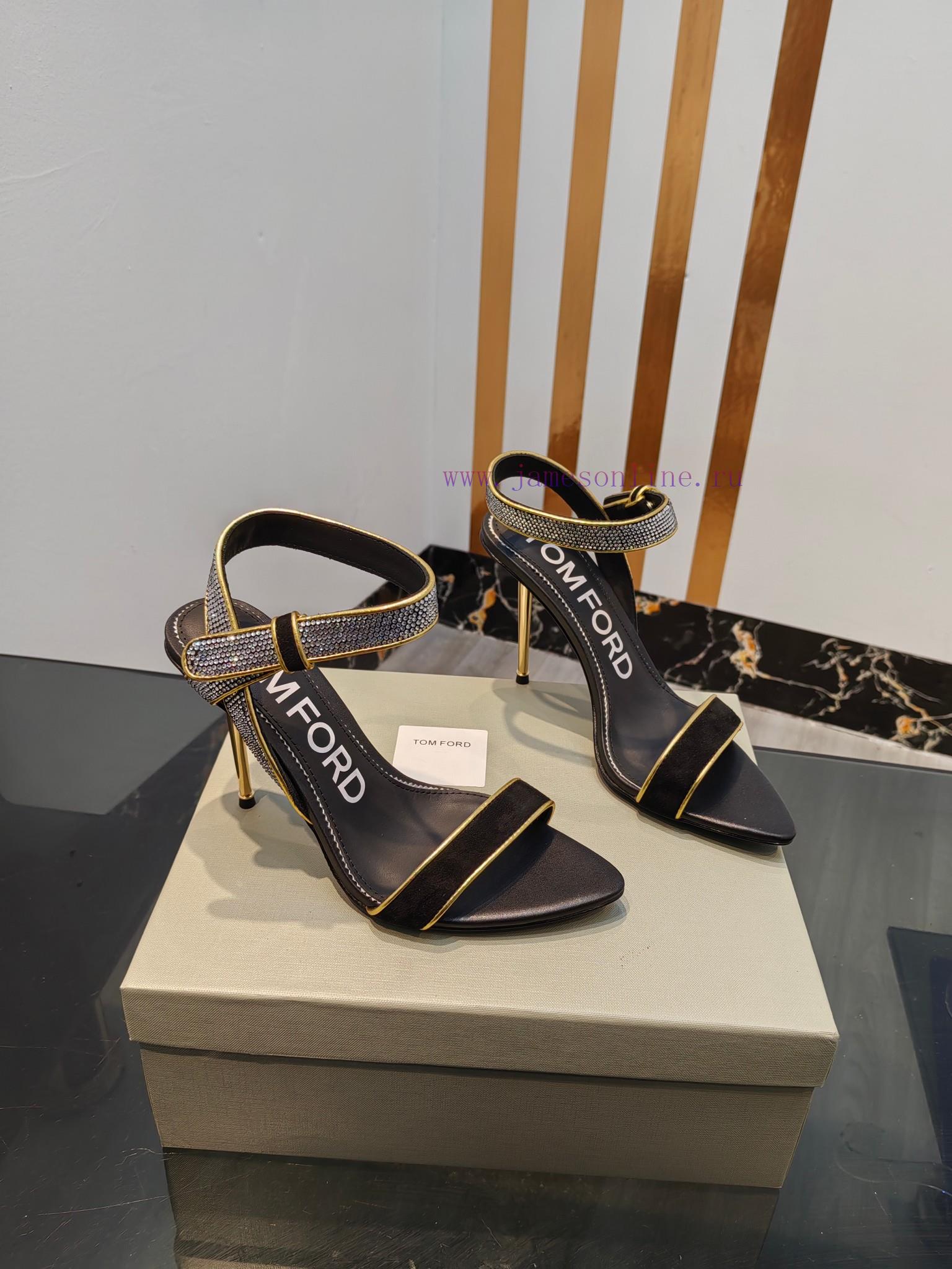 TOM FORD Top High Heel Hollow SandalsImported Yangjing Shoe Upper With Czech DiamondsFoot Pad S fg7sgatv - Image 3