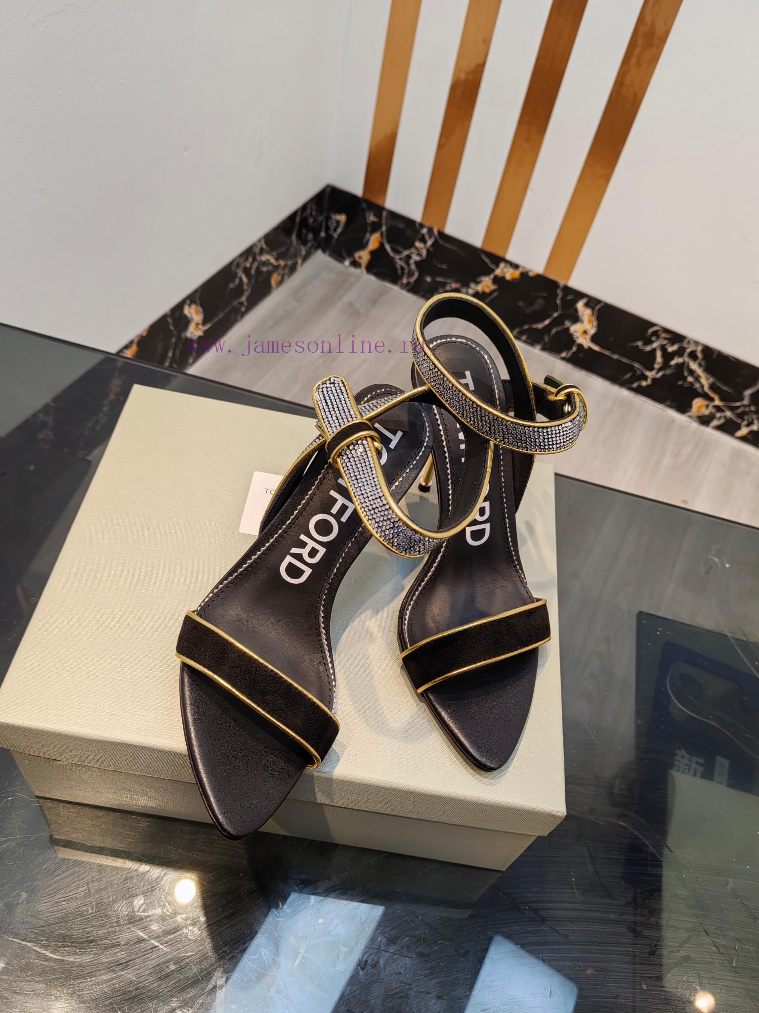 TOM FORD Top High Heel Hollow SandalsImported Yangjing Shoe Upper With Czech DiamondsFoot Pad S fg7sgatv - Image 8