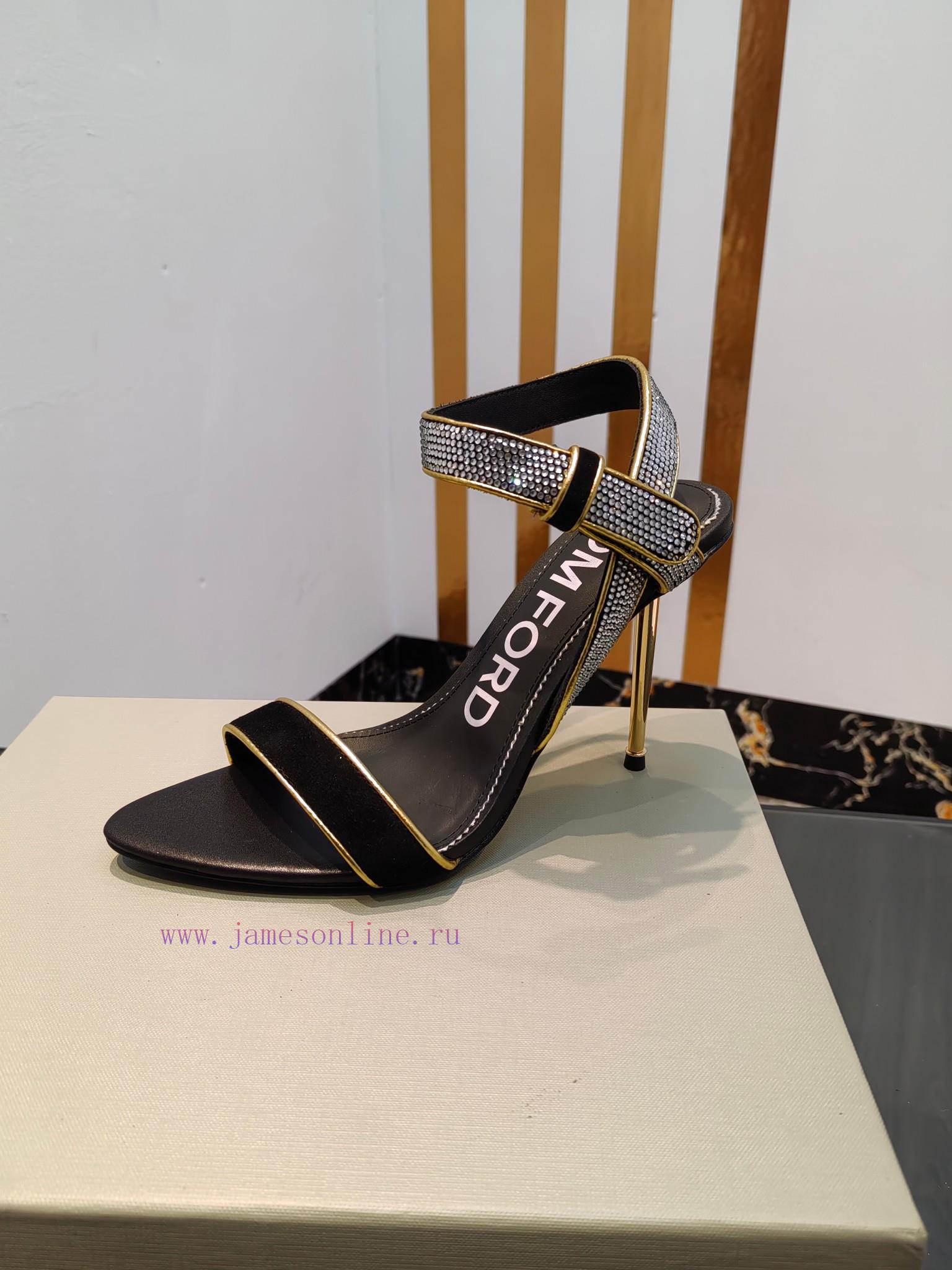 TOM FORD Top High Heel Hollow SandalsImported Yangjing Shoe Upper With Czech DiamondsFoot Pad S fg7sgatv - Image 9