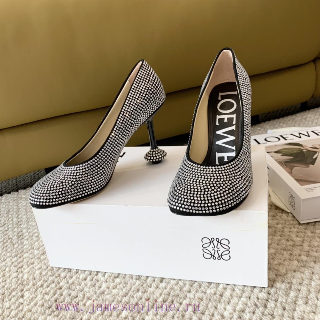 LOEWE 2024 Spring/Summer Fashion Style Yang Mi Same Style Hot Diamond Crystal Shoes High HeelsL xn0m8pnx