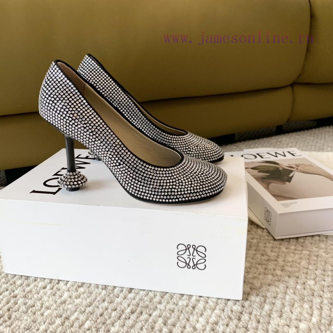 LOEWE 2024 Spring/Summer Fashion Style Yang Mi Same Style Hot Diamond Crystal Shoes High HeelsL xn0m8pnx - Image 3