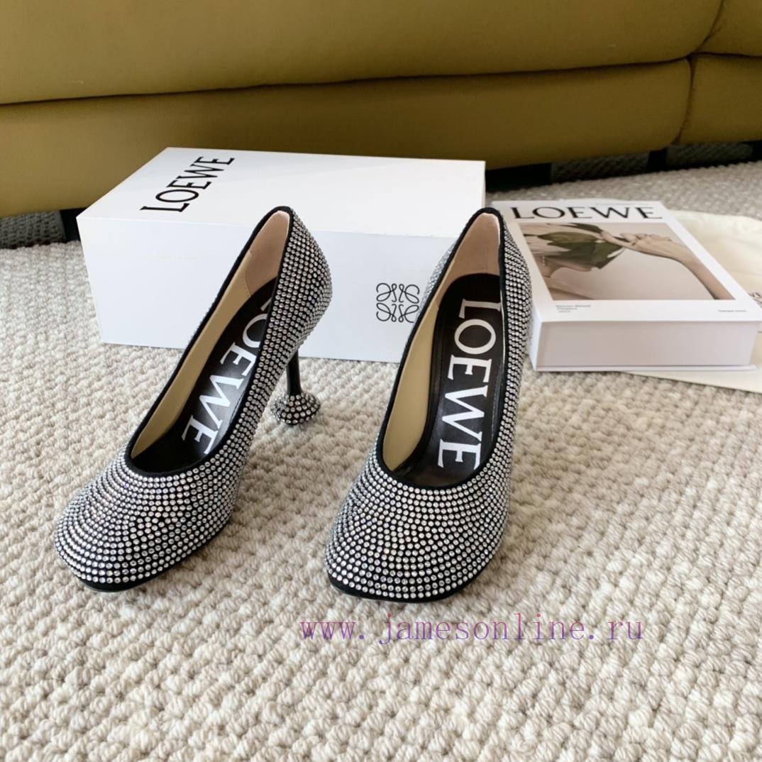 LOEWE 2024 Spring/Summer Fashion Style Yang Mi Same Style Hot Diamond Crystal Shoes High HeelsL xn0m8pnx - Image 6