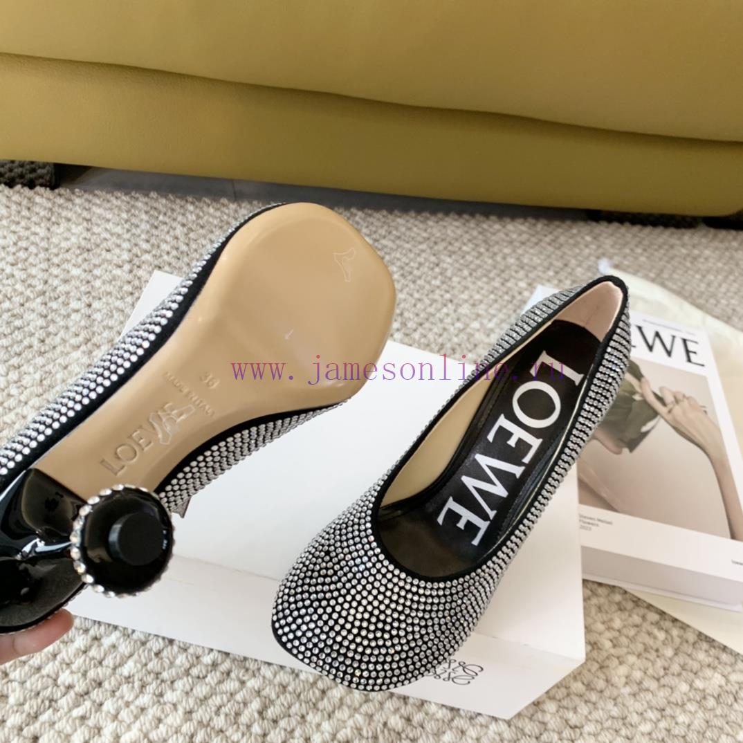 LOEWE 2024 Spring/Summer Fashion Style Yang Mi Same Style Hot Diamond Crystal Shoes High HeelsL xn0m8pnx - Image 10