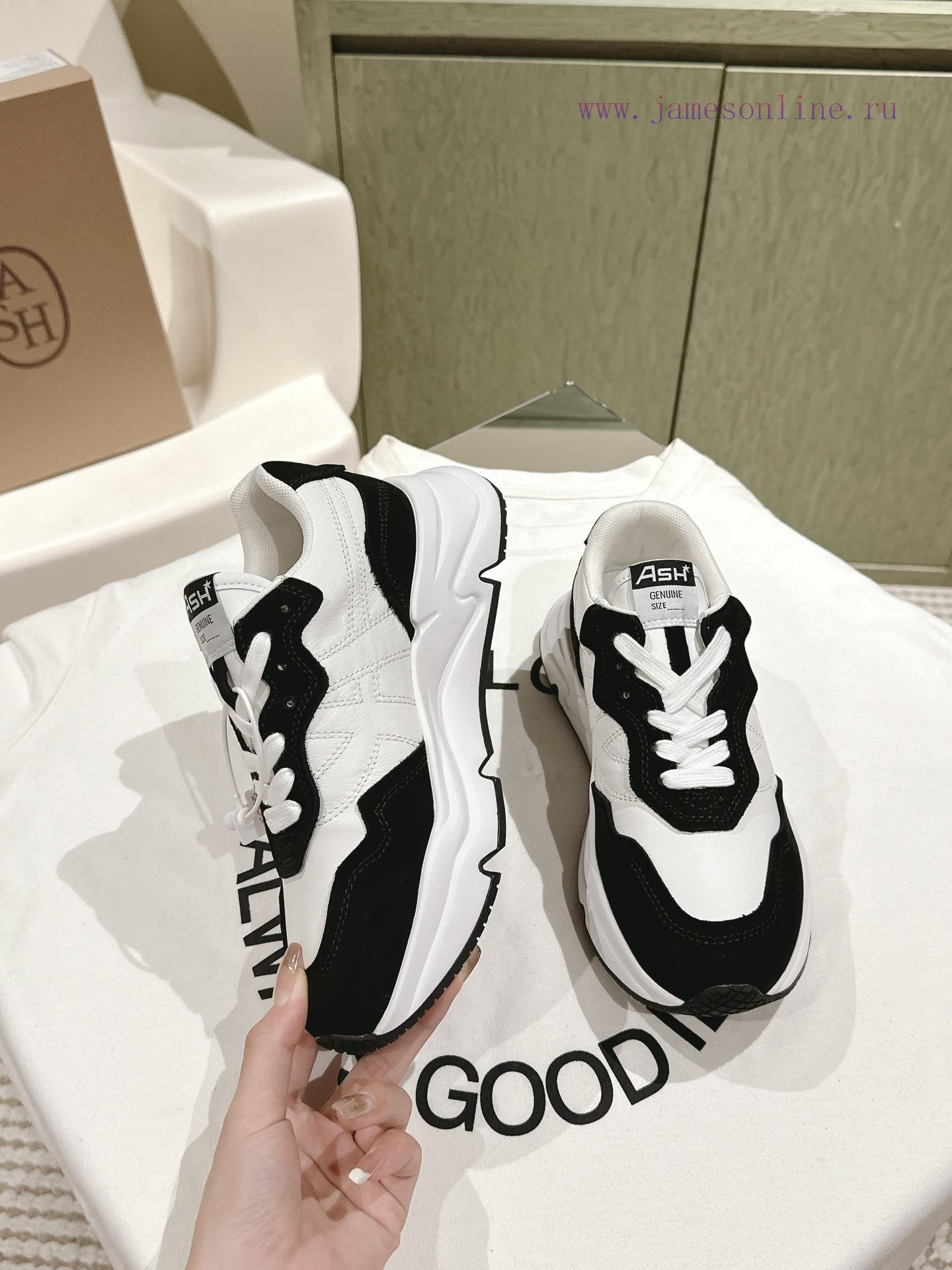 | ²⁰²4 𝐬𝐬 🤍🤎 ASH's New MAGIC Series Fashionable White Shoes Are Casual With Chrome Free Cowhid 6wecleu7 - Image 3